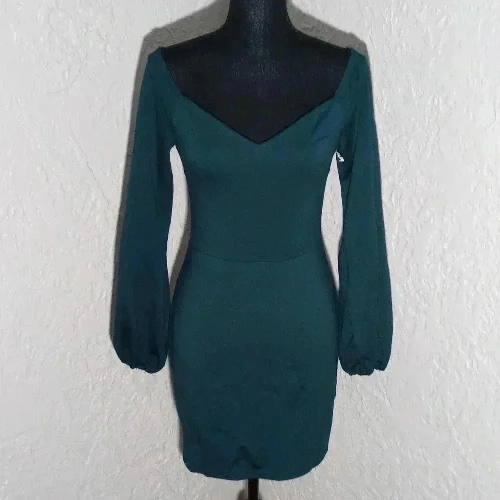 Dress the Population Esperanza Bodycon Long Sleeve Mini Dress sz small